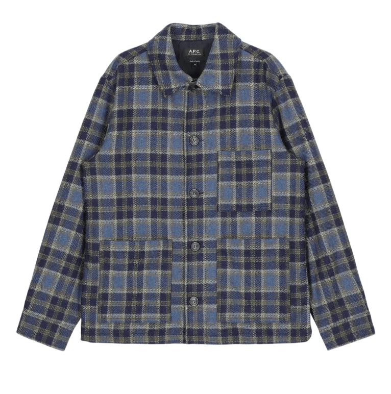 A.P.C. Emily Checkered Wool Jacket - Blue