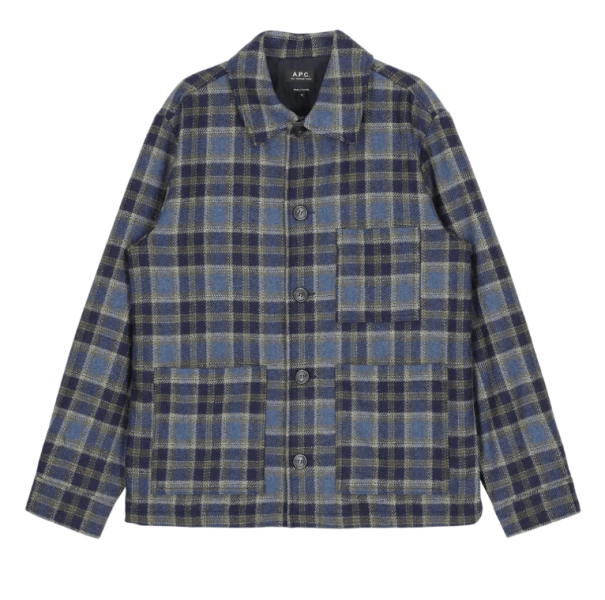 A.P.C. Emily Checkered Wool Jacket - Blue