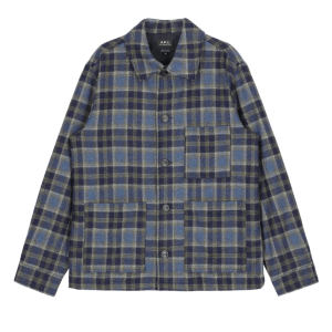 A.P.C. Emily Checkered Wool Jacket - Blue