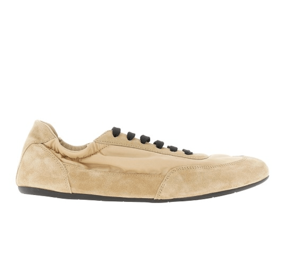 (W) Prada Collapse Re-Nylon Suede Sneakers Camel Brown