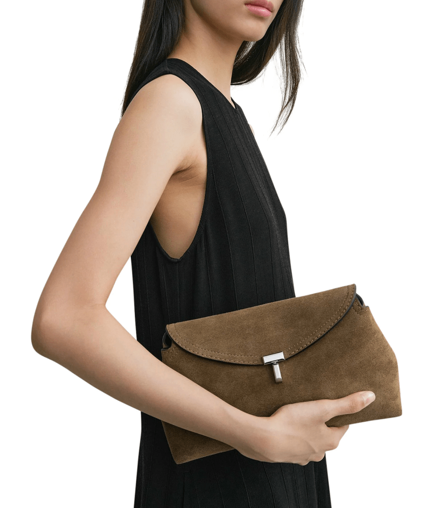 T-Lock suede clutch 