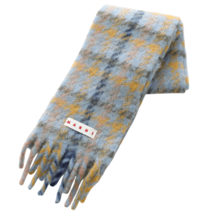 Checked wool scarf