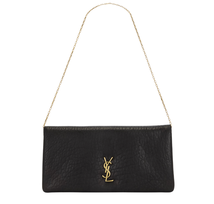 Saint Laurent Calypso Mini Bag in Grained Lambskin Black