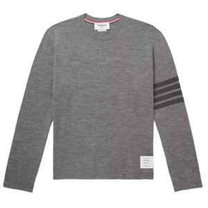 Thom Browne Wool Jersey 4-Bar Tee Medium Grey