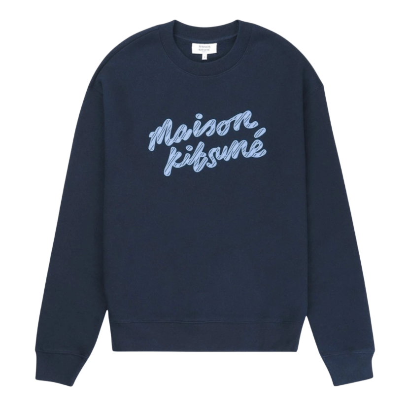 MAISON KITSUNE HANDWRITING STRIPED COMFORT SWEATSHIRT 