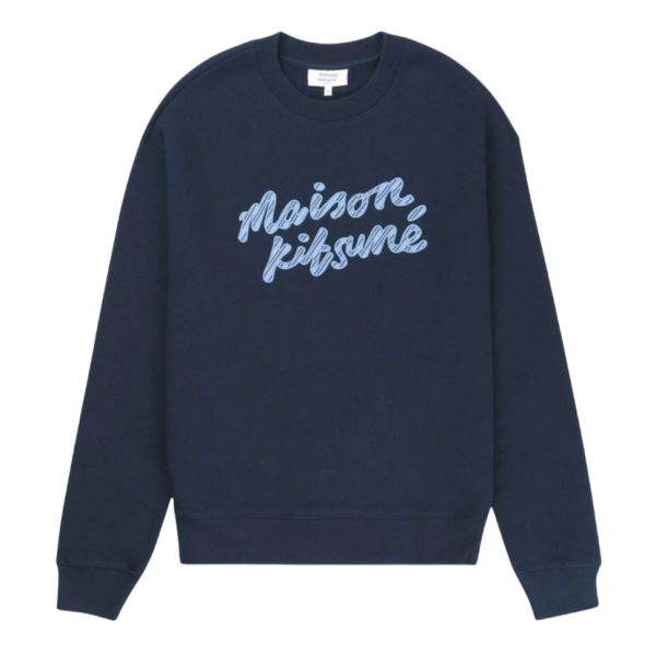 MAISON KITSUNE HANDWRITING STRIPED COMFORT SWEATSHIRT 