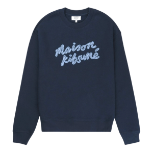 MAISON KITSUNE HANDWRITING STRIPED COMFORT SWEATSHIRT 
