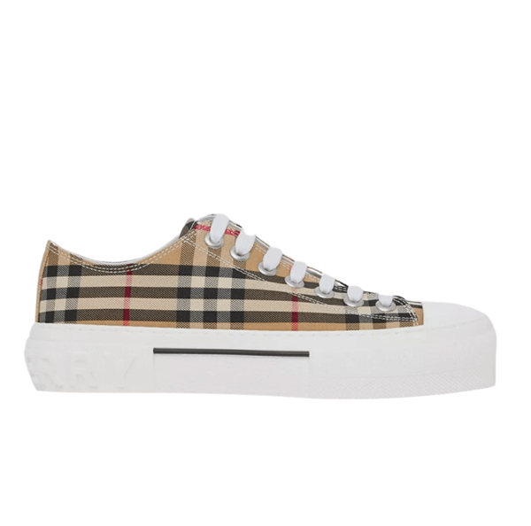 (W) Burberry Vintage Check Cotton Sneakers Archive Beige