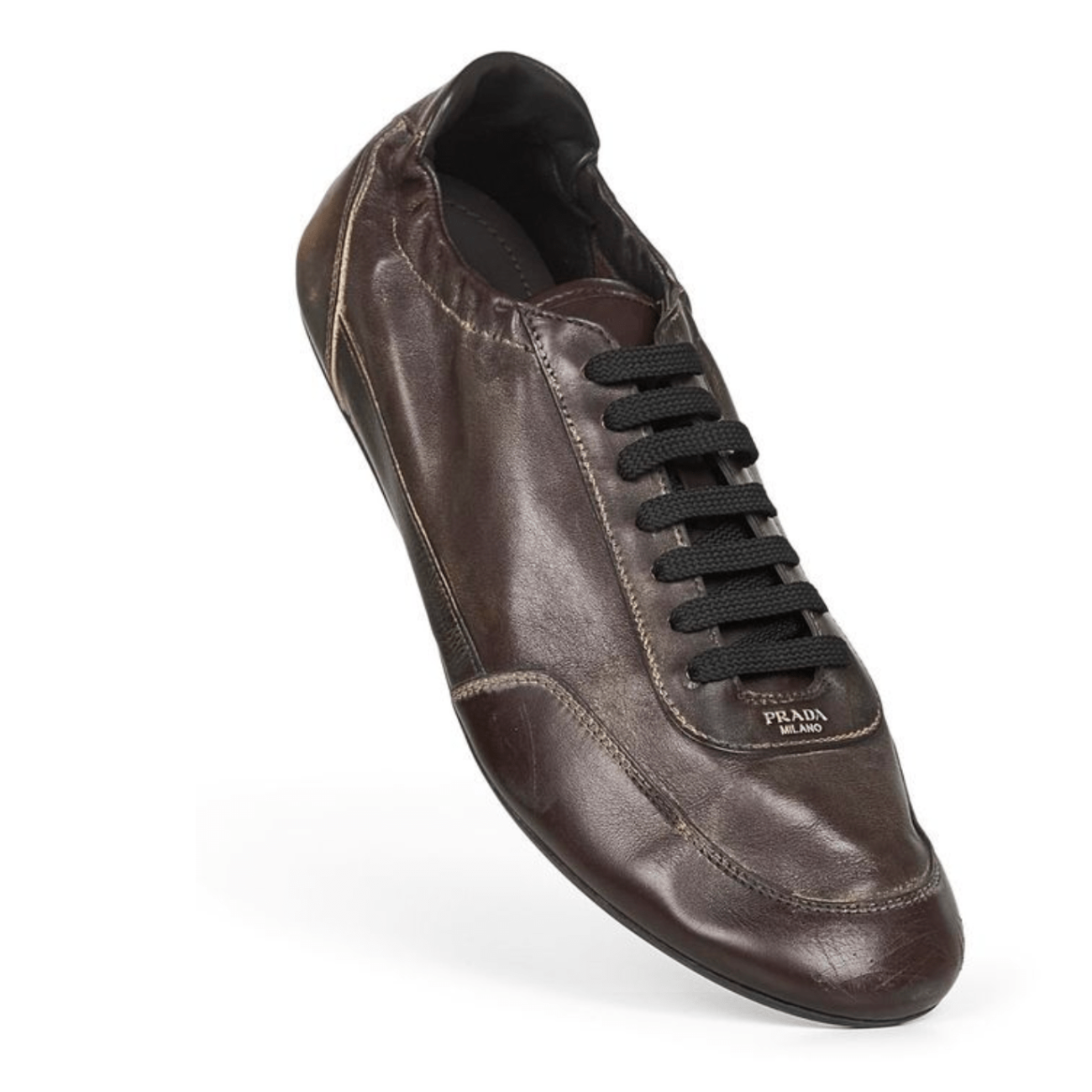 Dark brown leather Collapse sneakers 
