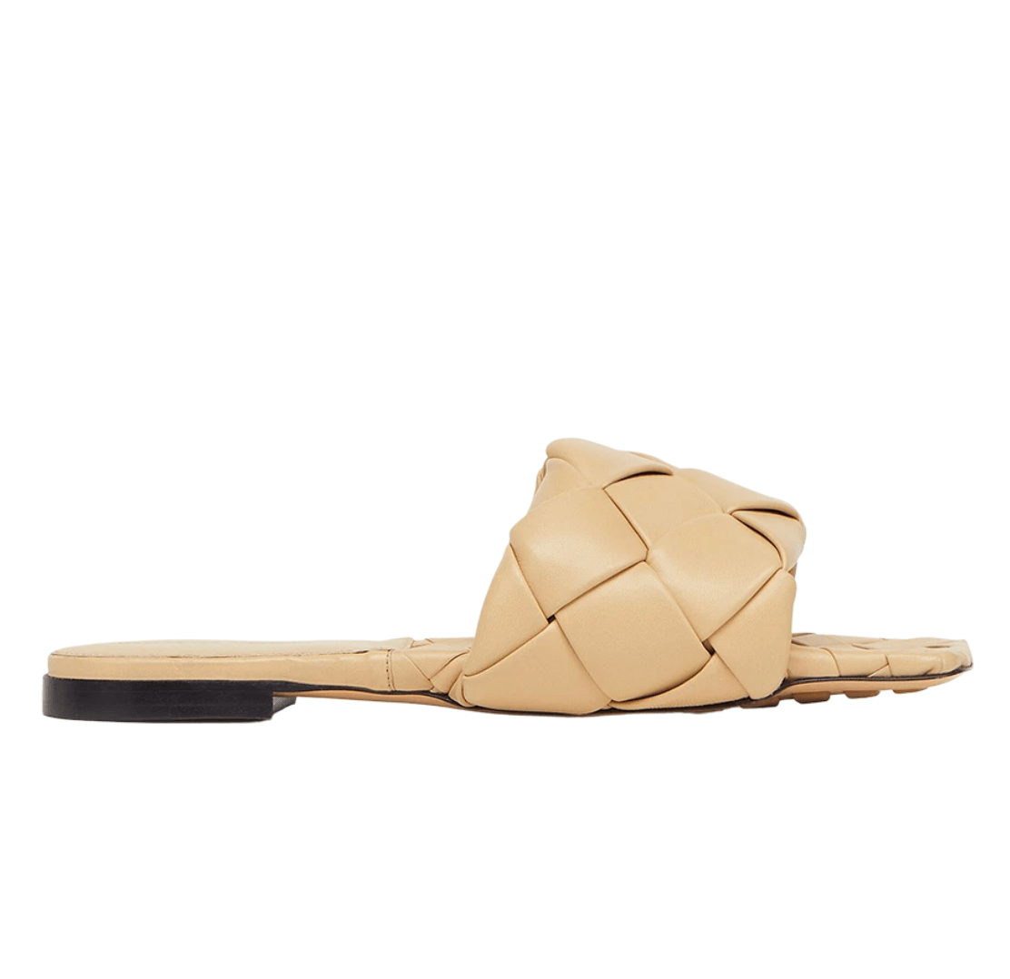 (W) Bottega Veneta Lido Flat Sandal Cane Sugar
