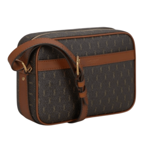 Saint Laurent Le Monogramme Camera Bag in Monogram Canvas and Smooth Leather Chestnut