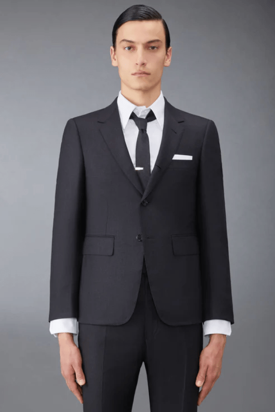 Thom Browne Twill Classic Sport Coat Charcoal