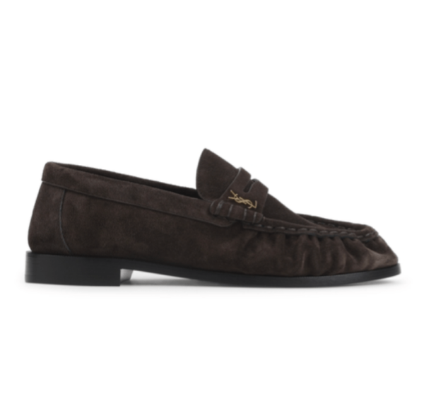 Saint Laurent Mocassini Le Loafer marroni in suede
