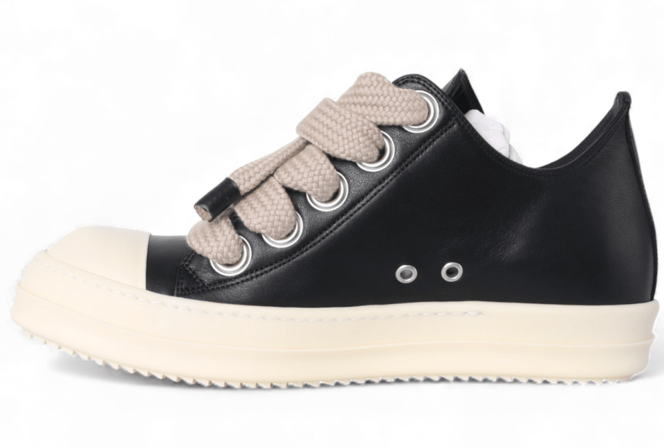 RICK OWENS JUMBOLACE LOW SNEAKERS BLACK/MILK/MILK
