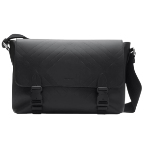 Embossed Check Buckle Messenger Bag