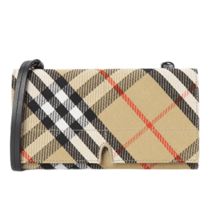 Burberry Check Pouch Shoulder Bag Beige