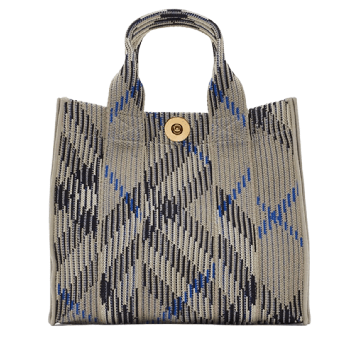 Burberry Mini Check Knitted Tote Lichen