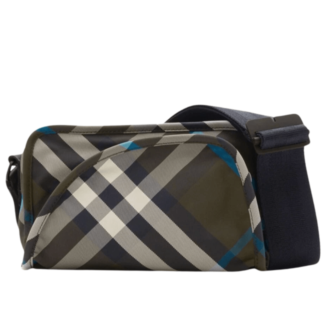 Burberry Shield Checked Messenger Bag Dark Green