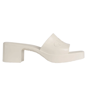(W) Gucci Rubber Slide Sandal White Rubber