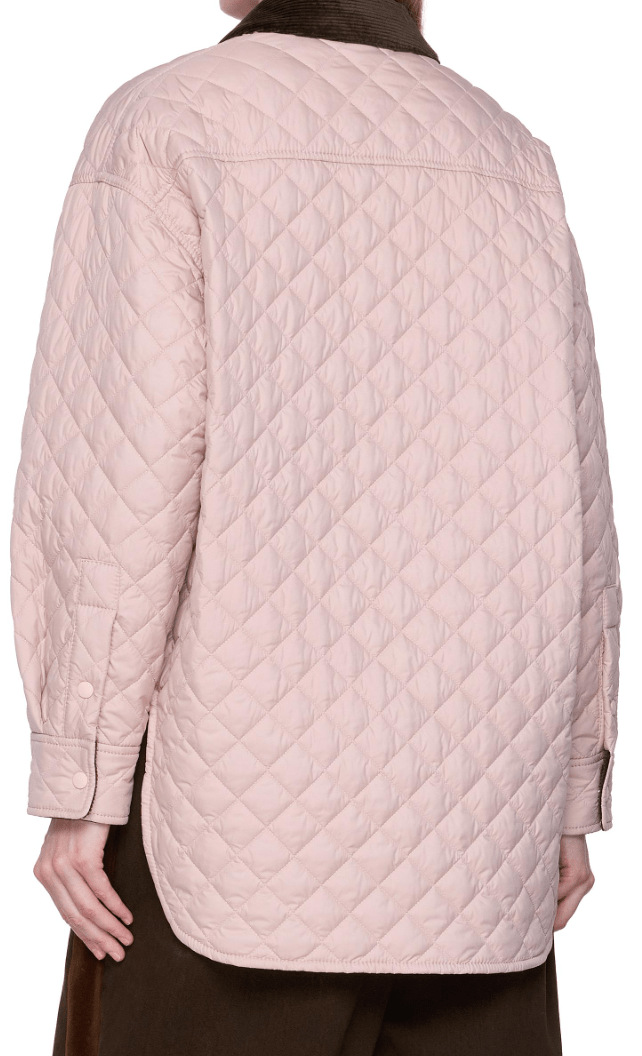 Corduroy Collar Leather Pocket Quilted Jacket 