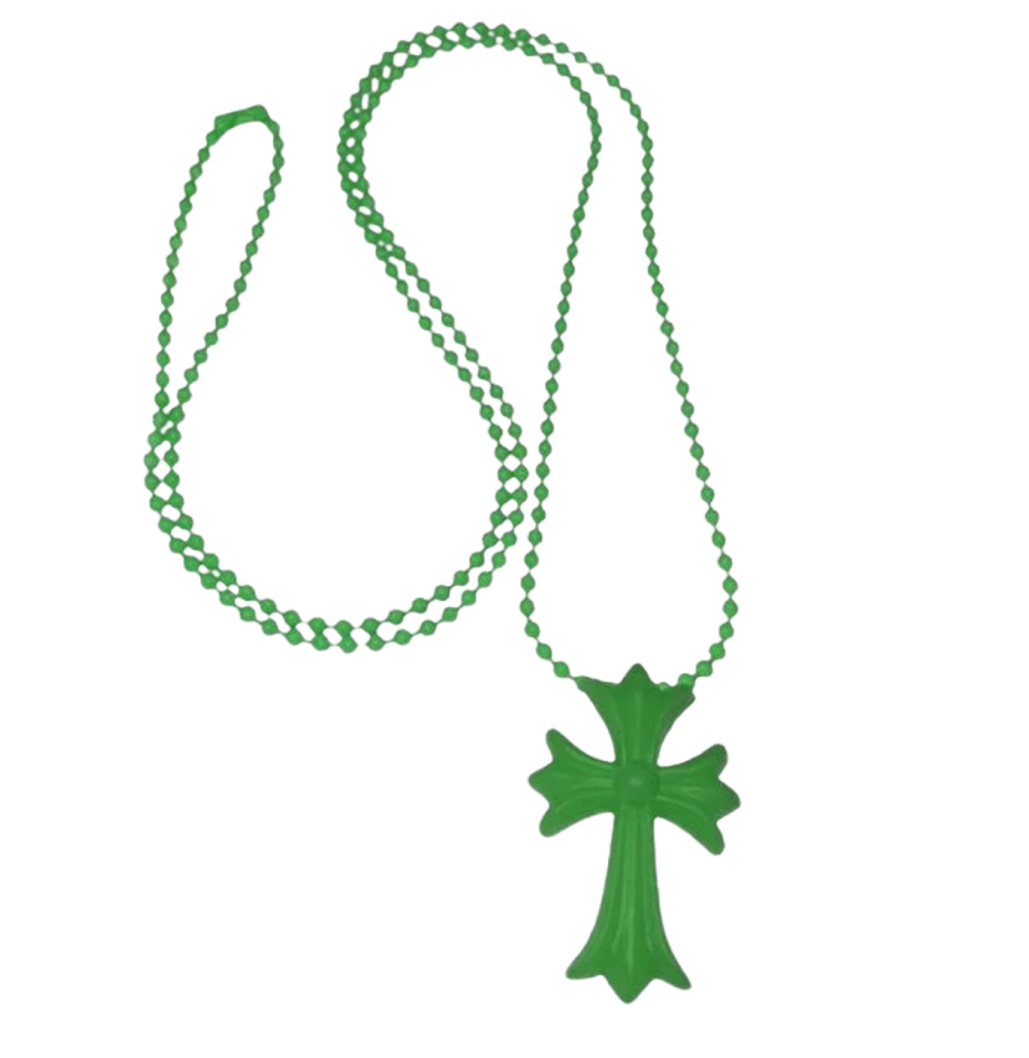 Chrome Hearts Silichrome CH Cross Pendant Green