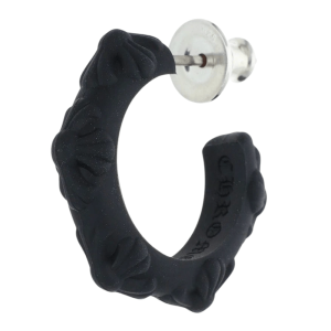 Chrome Hearts Silichrome CH Cross Single Hoop Earring Black 2025