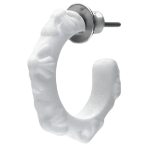 Chrome Hearts Silichrome CH Cross Single Hoop Earring White 2025