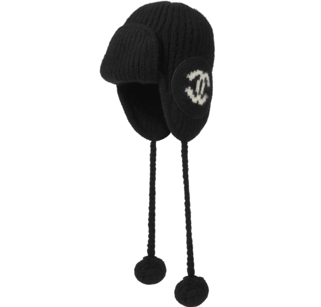 Chanel Hat Cashmere Black Ecru