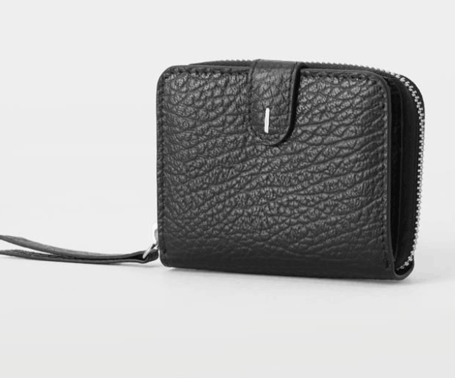 Maison Margiela Zip Around Leather Wallet Black