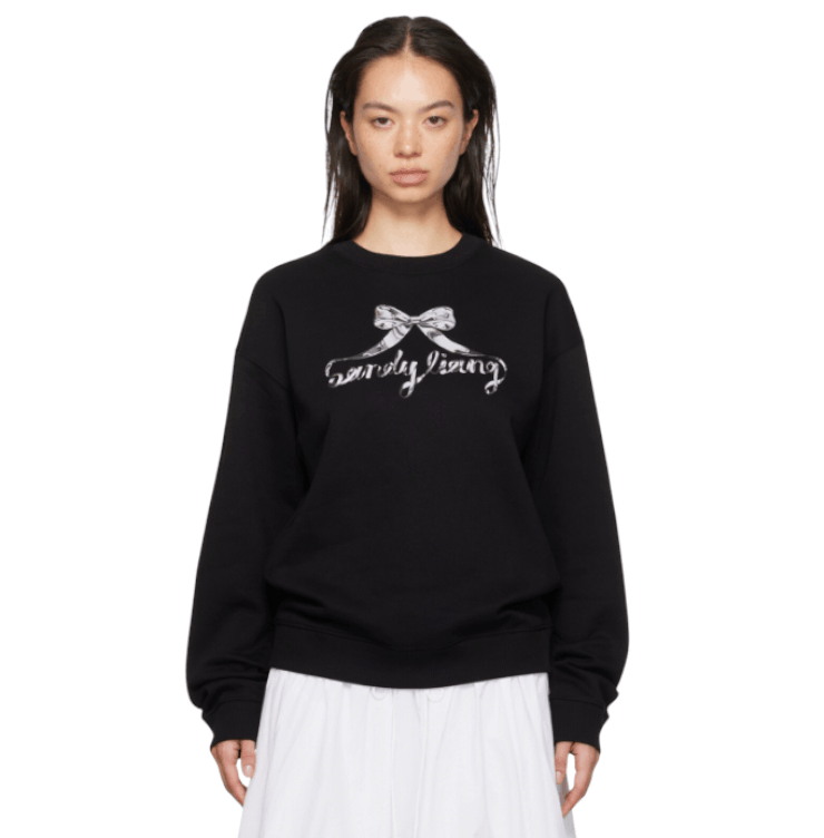  Sandy liang CHROME SWEATSHIRT IN BLACK