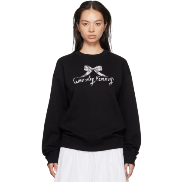  Sandy liang CHROME SWEATSHIRT IN BLACK