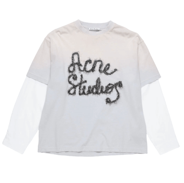 Acne Studios Layered Logo T-Shirt Light Blue