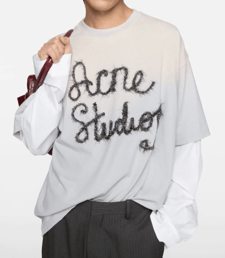 Acne Studios Layered Logo T-Shirt Light Blue