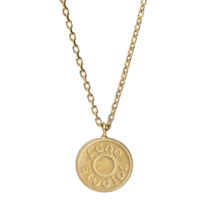 Acne Studios Rivet Charm Necklace Semi Matt Gold