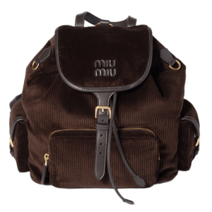 Miu Miu Corduroy Backpack Ebony