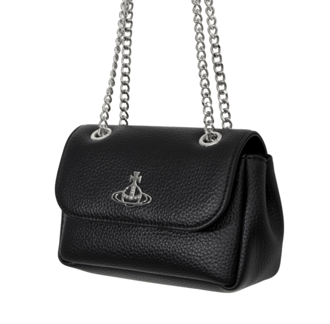Vivienne Westwood Re-Vegan Grain Purse with Chain Black