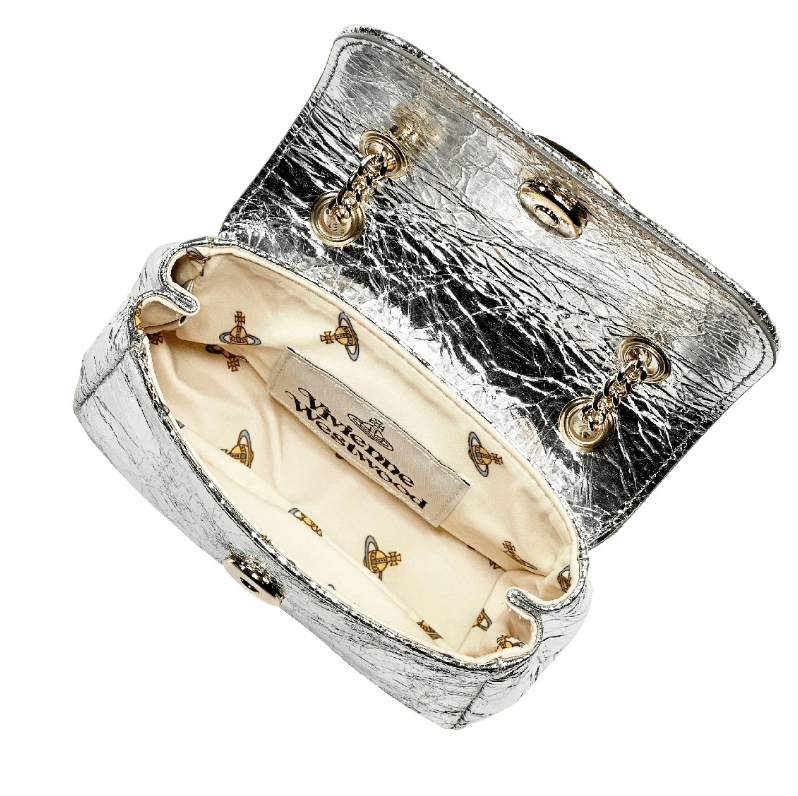 Vivienne Westwood Small Crossbody Bag with Chain Silver