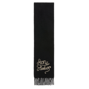 Acne Studios Wool Logo Muffler Black