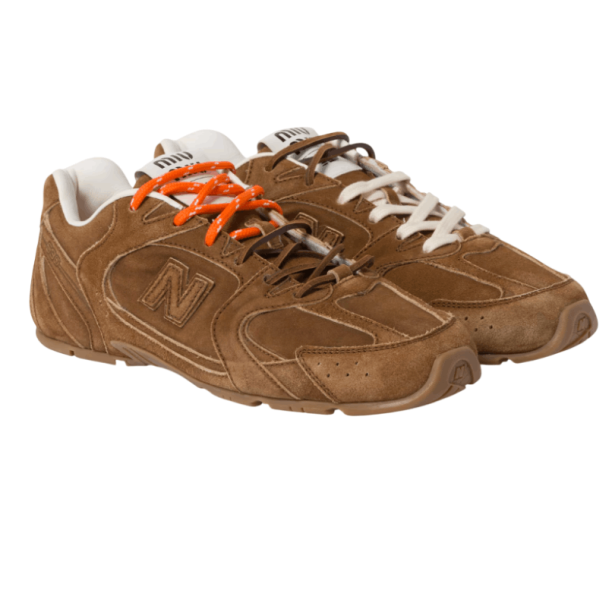 (W) New Balance x Miu Miu 530 Suede Mesh Sneakers Cinnamon