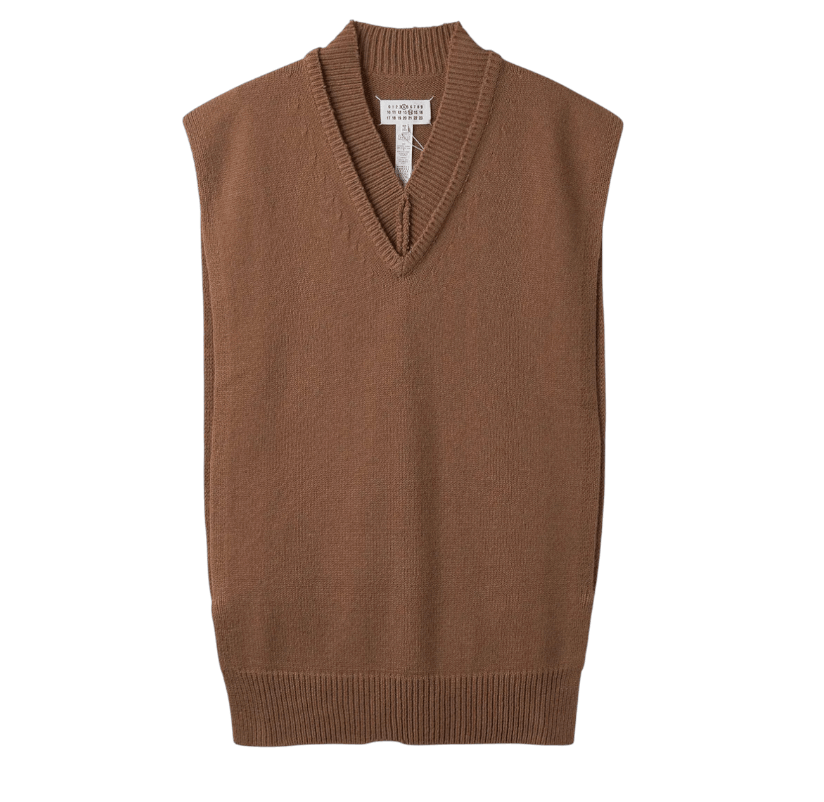 Maison Margiela V neck gilet - Brown 