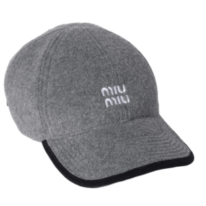  Miu Miu Fleece Baseball Cap Gray