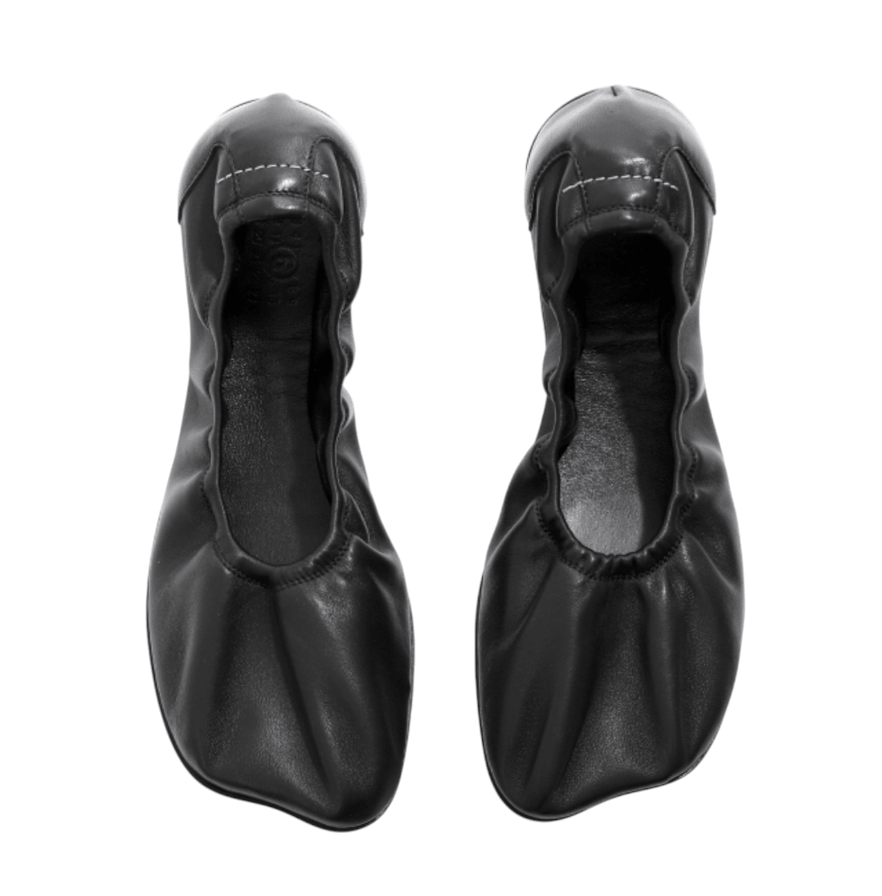 MM6 Maison Margiela Black Anatomic Travel Ballerina Flats