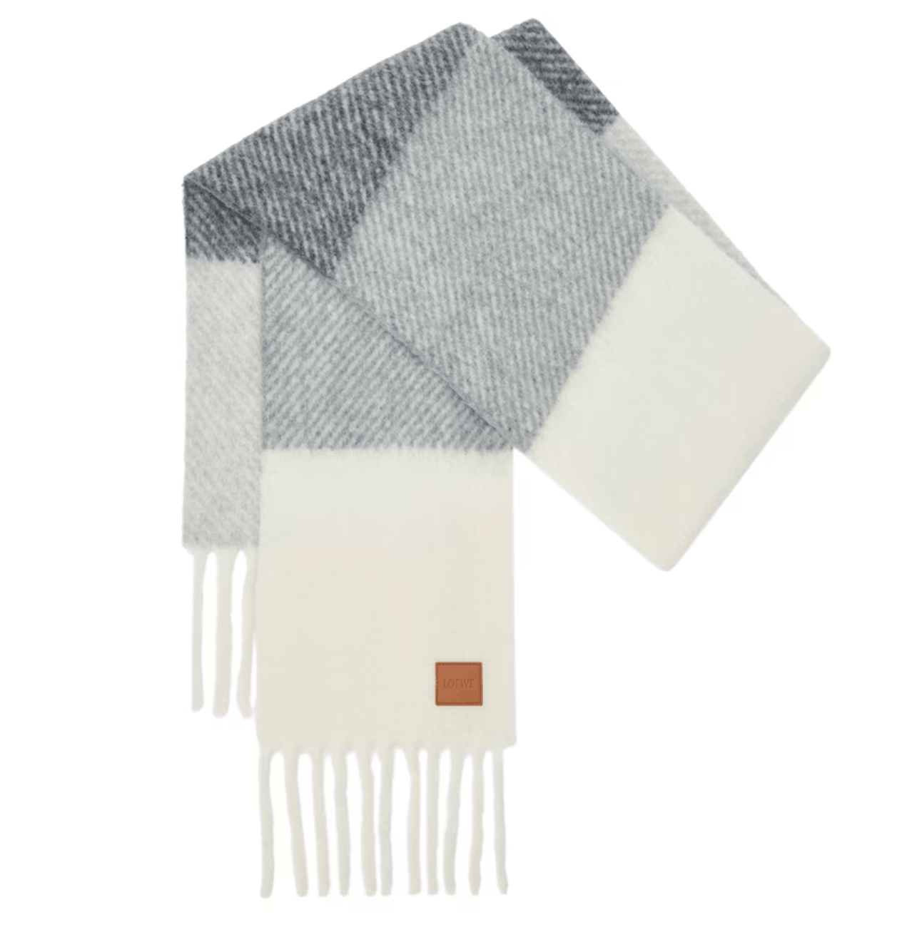 Alpaca-Wool-Blend Jacquard Stripe Scarf