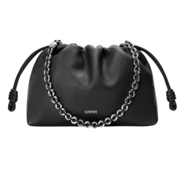  Medium Flamenco Pulse in Fine Grain Calfskin Black