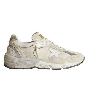 (W) Golden Goose Mesh and Suede Leather Dad-Star Sneakers White Beige