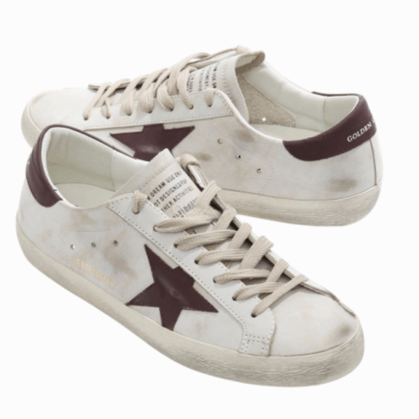 Golden Goose Super-Star White Burgundy