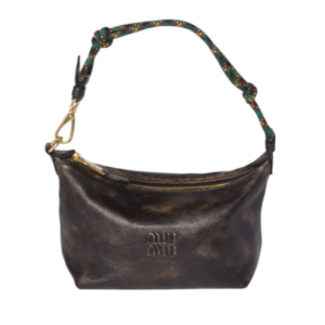 Coffee Brown/green Leather Pouch