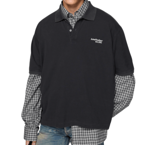 Washed logo polo - Black