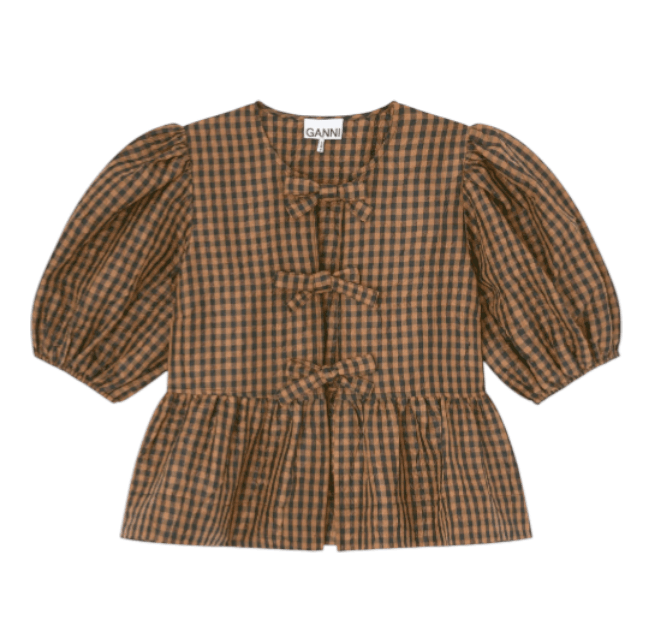 CRINKLED CHECK BLOUSE 