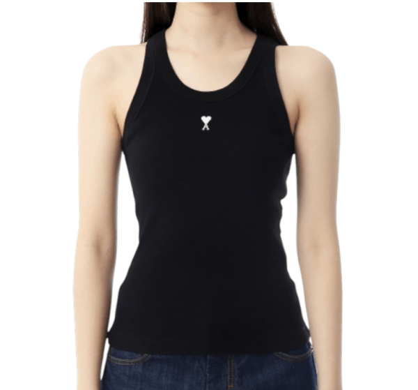 Black Cotton Ami De Coeur Tanktop